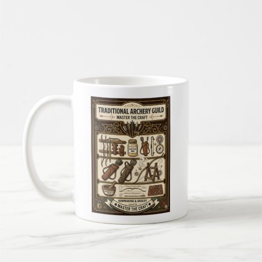 Die Kunst des traditionellen Bogenschießens - Long Kaffeetasse (Links)