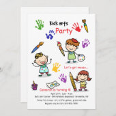 Die Kunst-Einladung des Kindes Einladung (Vorne/Hinten)