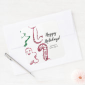 "Die Kunst Ihres Kindes geht hier", Weihnachten Quadratischer Aufkleber (Umschlag)