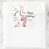 "Die Kunst Ihres Kindes geht hier", Weihnachten Quadratischer Aufkleber (Tasche)