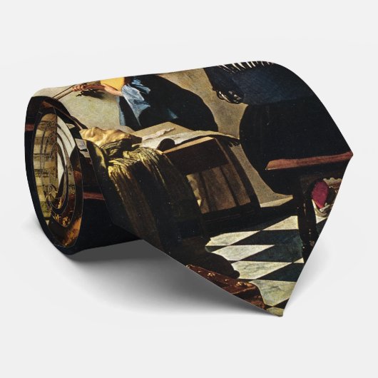 Die Kunst Johannes Vermeers der Malerei circa 1668 Krawatte (Gerollt)