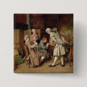 Die Kunst-Liebhaber oder der Maler, 1860 (Platte) Button
