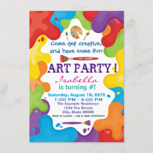 Die Kunst-Party Einladungen der Kinder