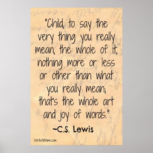 Die Kunst und die Freude an Words Poster (Vorne)