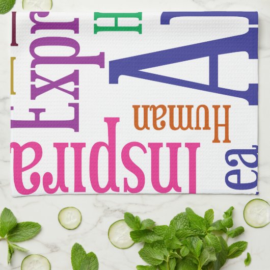 Die Kunst-und die Inspirations-Wort-Wolke der Geschirrtuch (Gefaltet)