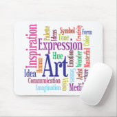 Die Kunst-und die Inspirations-Wort-Wolke der Mousepad (Mit Mouse)