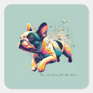 Die Kunst unter dem Blau Quadratischer Aufkleber