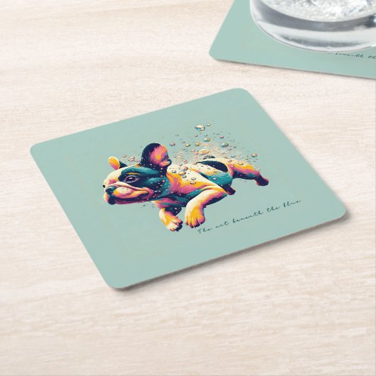 Die Kunst unter dem Blau Rechteckiger Pappuntersetzer (angewinkelt)