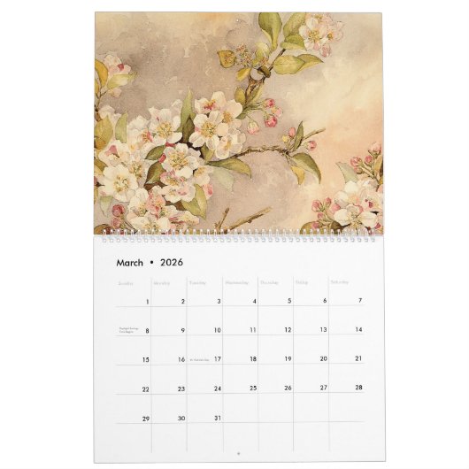 Die Kunst von Paul de Longpré Kalender (Mär 2026)