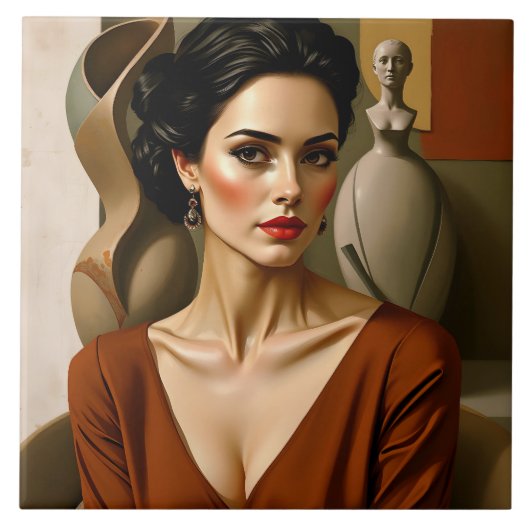 Die Kunst zwischen uns - buntes Portrait Fliese (Vorderseite)