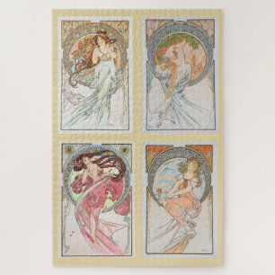 Die Künste 1898 von Alphonse Mucha Puzzle