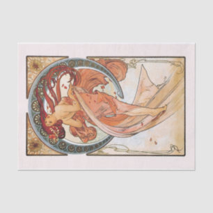 Die Künste tanzen von Alphonse Mucha Seidenpapier