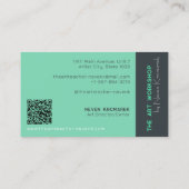 Die Kunsthandwerkskarte Grüner Künstler Visitenkarte (Rückseite)