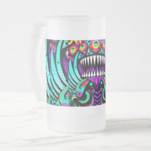 Die Kunstkriege füttern - Ken Gage Art Mattglas Bierglas