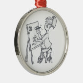 Die Künstler-Verzierung Silbernes Ornament (Rechts)