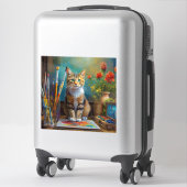 Die künstlerische Katze Aufkleber (Koffer)