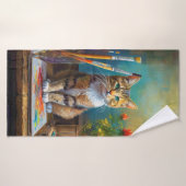 Die künstlerische Katze Badehandtuch (Badehandtuch)
