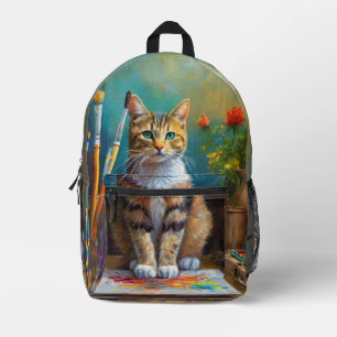 Die künstlerische Katze Bedruckter Rucksack