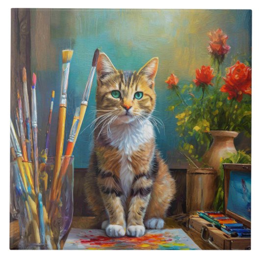 Die künstlerische Katze Fliese (Vorderseite)