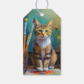 Die künstlerische Katze Geschenkanhänger (Rückseite)