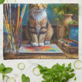 Die künstlerische Katze Geschirrtuch (Gefaltet)