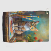 Die künstlerische Katze Golfhandtuch (Horizontal)