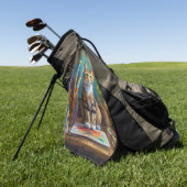 Die künstlerische Katze Golfhandtuch (Gras)
