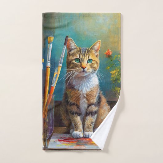 Die künstlerische Katze Handtuch (Handtuch)