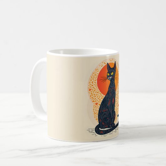 Die künstlerische Katze Kaffeetasse (Vorderseite Links)
