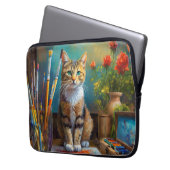 Die künstlerische Katze Laptopschutzhülle (Vorderseite Links)
