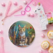 Die künstlerische Katze Pappteller (Party)