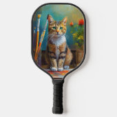 Die künstlerische Katze Pickleball Schläger (Rückseite)