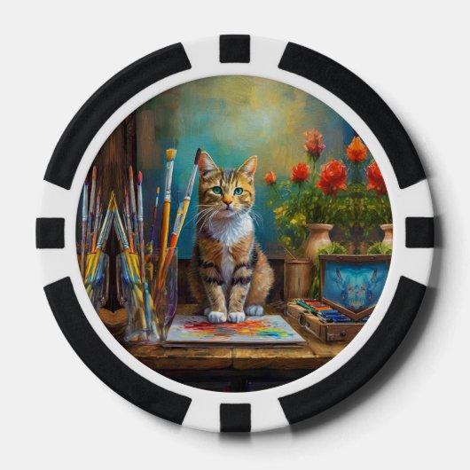 Die künstlerische Katze Pokerchips (Vorderseite)