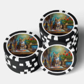Die künstlerische Katze Pokerchips (Stapel)
