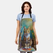 Die künstlerische Katze Schürze (Getragen)