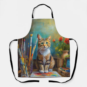 Die künstlerische Katze Schürze
