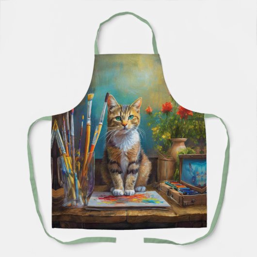 Die künstlerische Katze Schürze (Vorderseite)