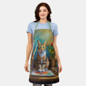 Die künstlerische Katze Schürze (Getragen)