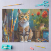 Die künstlerische Katze Seidenpapier (Basteln)