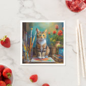 Die künstlerische Katze Serviette (Beispiel)
