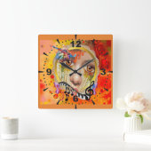 Die künstlerische Palette Quadratische Wanduhr (Zuhause)