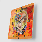 Die künstlerische Palette Quadratische Wanduhr (Winkel)