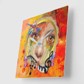 Die künstlerische Palette Quadratische Wanduhr (Winkel)