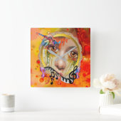 Die künstlerische Palette Quadratische Wanduhr (Zuhause)