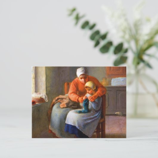 Die Kunststunde von Jean-François Millet Postkarte (Stehend Vorderseite)