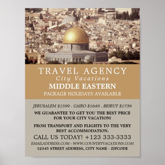 Die Kuppel des Felsens, Jerusalem, Reiseagentur Poster (Vorne)