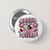 Die Kur-Leopard-Cheer Pink Football Button (Vorne & Hinten)