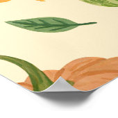 Die Kürbis sind grün und orange, das Muster ist na Poster (Ecke)