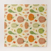 Die Kürbis sind grün und orange, das Muster ist na Puzzle (Horizontal)