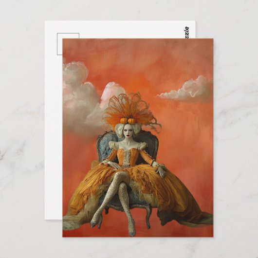 Die Kürbiskönigin | Postcard Surreal Art Postkarte (Vorne/Hinten)